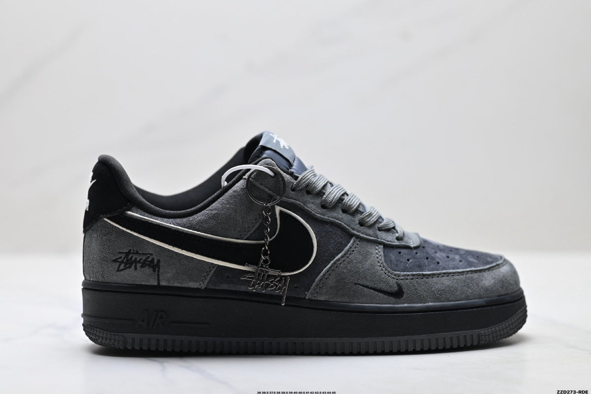 Nike Air Force 1 Low Charcoal Black Unisex Sneakers Style 08 detail view 2