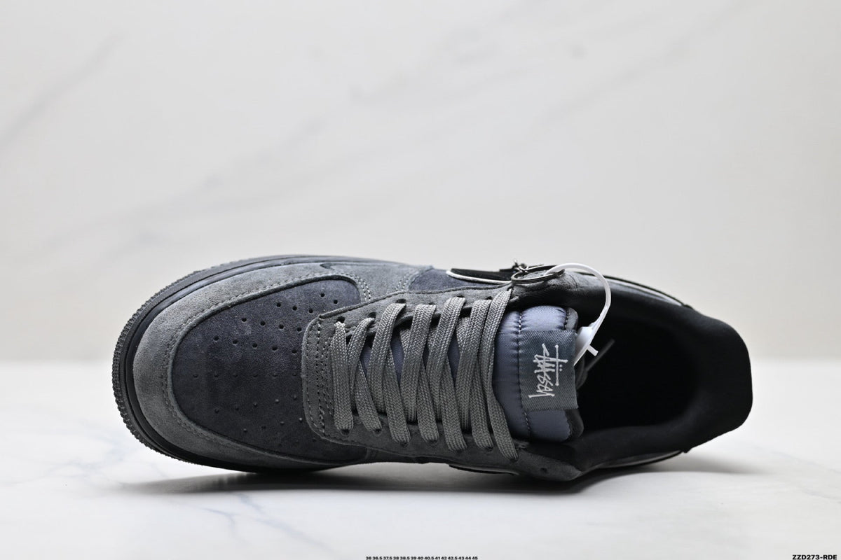 Nike Air Force 1 Low Charcoal Black Unisex Sneakers Style 08 detail view 3