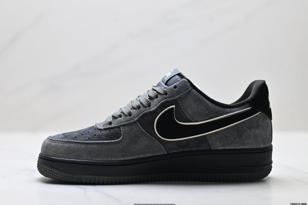 Nike Air Force 1 Low Charcoal Black Unisex Sneakers Style 08 detail view 4