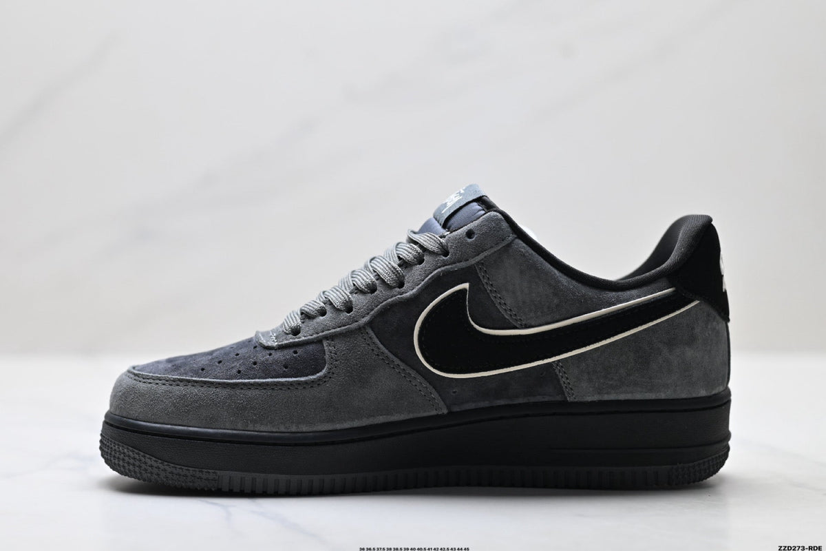 Nike Air Force 1 Low Charcoal Black Unisex Sneakers Style 08 detail view 4