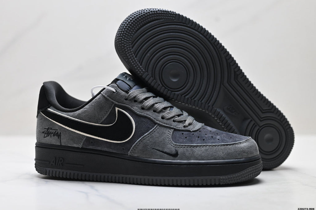 Nike Air Force 1 Low Charcoal Black Unisex Sneakers Style 08 detail view 6