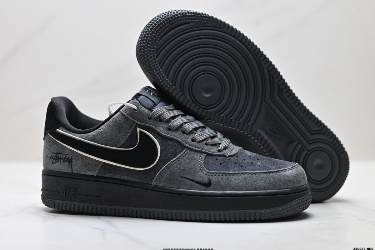 Nike Air Force 1 Low Charcoal Black Unisex Sneakers Style 08 detail view 6