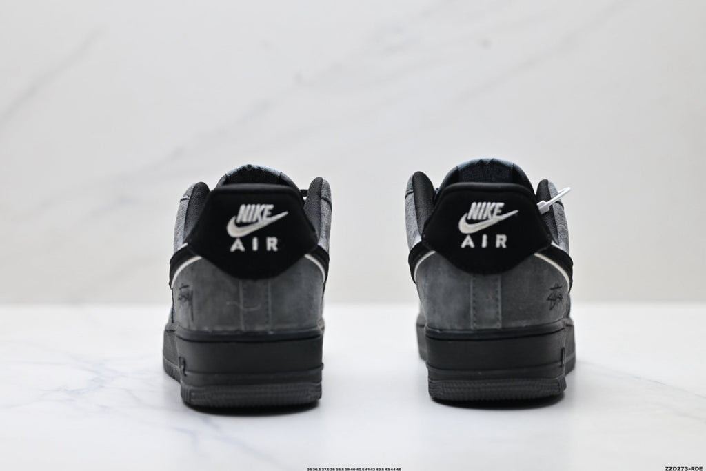 Nike Air Force 1 Low Charcoal Black Unisex Sneakers Style 08 detail view 7
