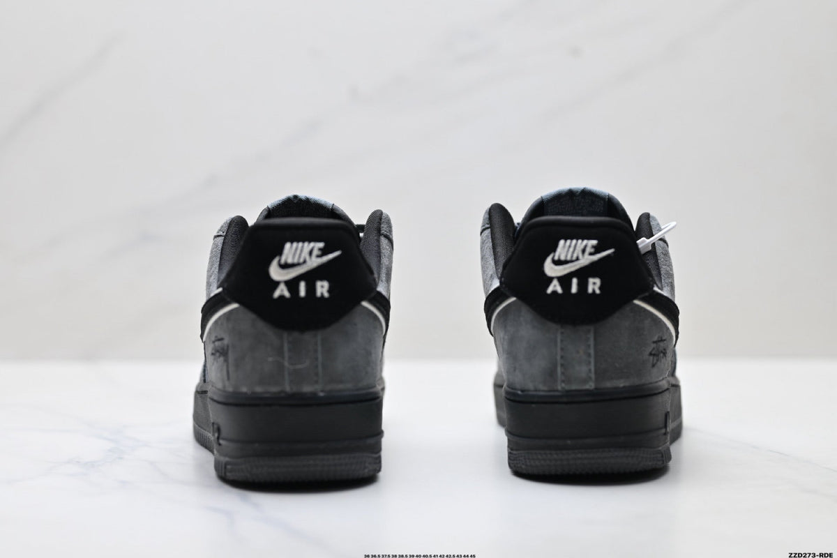 Nike Air Force 1 Low Charcoal Black Unisex Sneakers Style 08 detail view 7