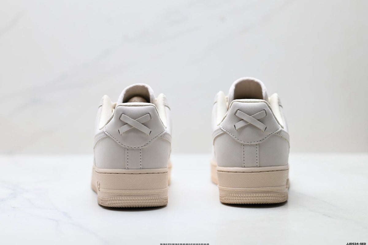 Nike Air Force 1 Low Cream Woven Unisex Sneakers Style 05 detail view 7