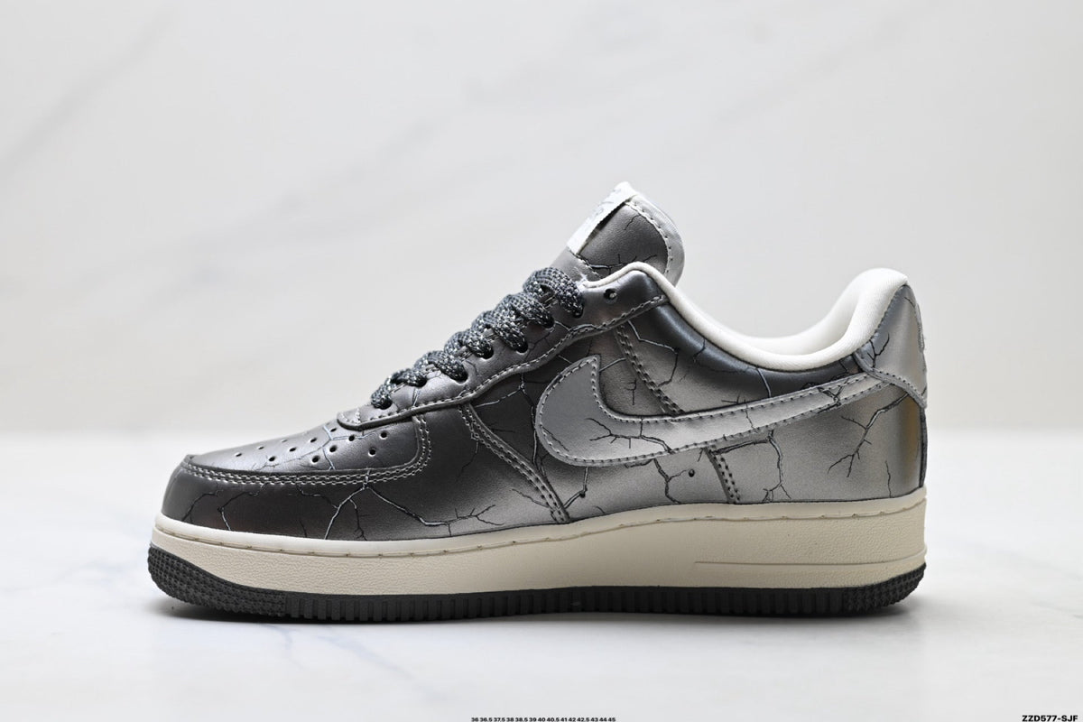 Nike Air Force 1 Low Dark Gray Metallic Unisex Sneakers Style 14 detail view 4