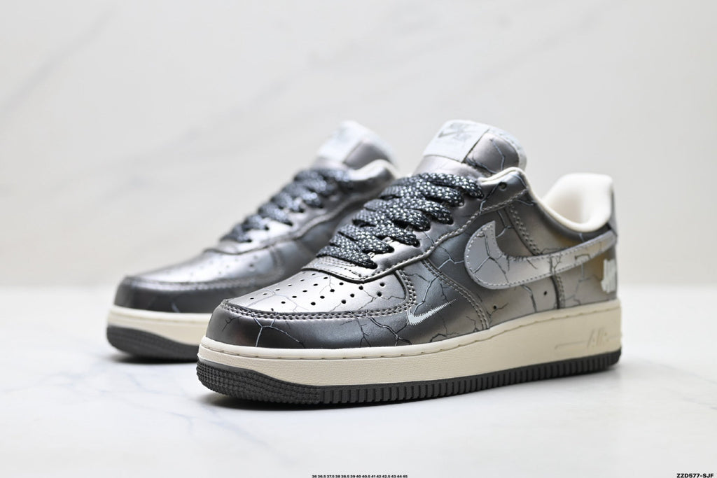 Nike Air Force 1 Low Dark Gray Metallic Unisex Sneakers Style 14 detail view 5