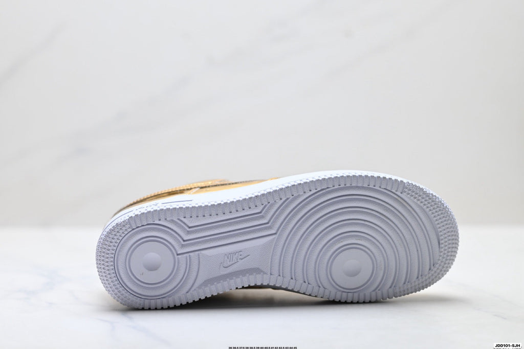 Nike Air Force 1 Low Gold Metallic Unisex Sneakers Style 18 detail view 9