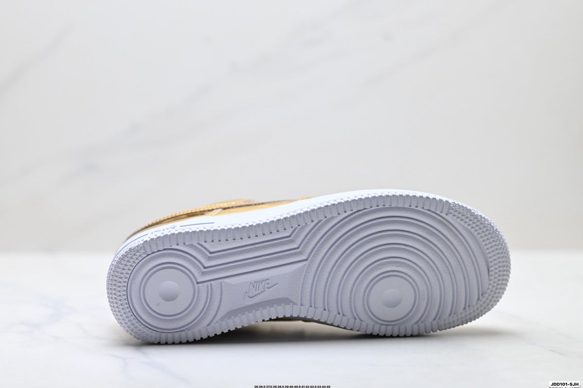 Nike Air Force 1 Low Gold Metallic Unisex Sneakers Style 18 detail view 9