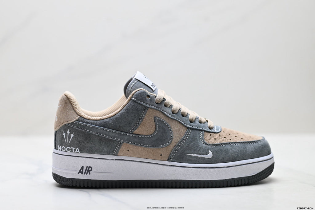 Nike Air Force 1 Low Gray Beige Unisex Sneakers Style 09 detail view 2