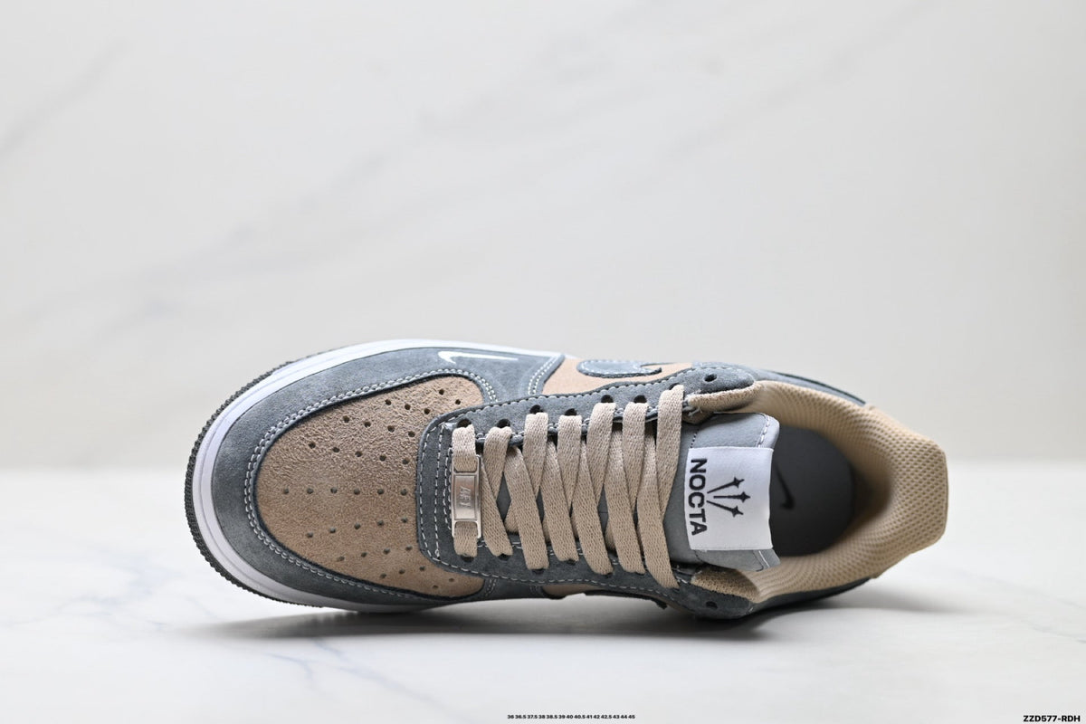 Nike Air Force 1 Low Gray Beige Unisex Sneakers Style 09 detail view 3