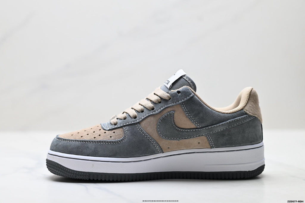 Nike Air Force 1 Low Gray Beige Unisex Sneakers Style 09 detail view 4