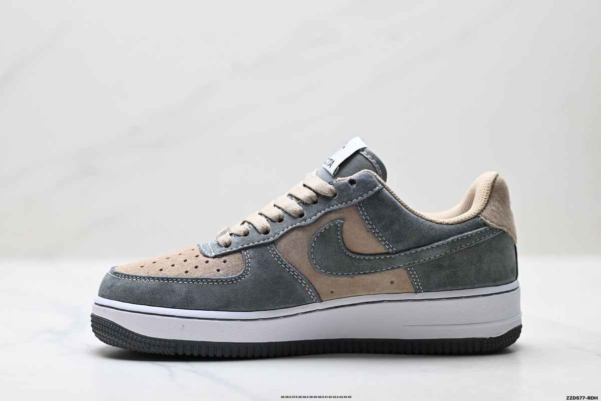 Nike Air Force 1 Low Gray Beige Unisex Sneakers Style 09 detail view 4