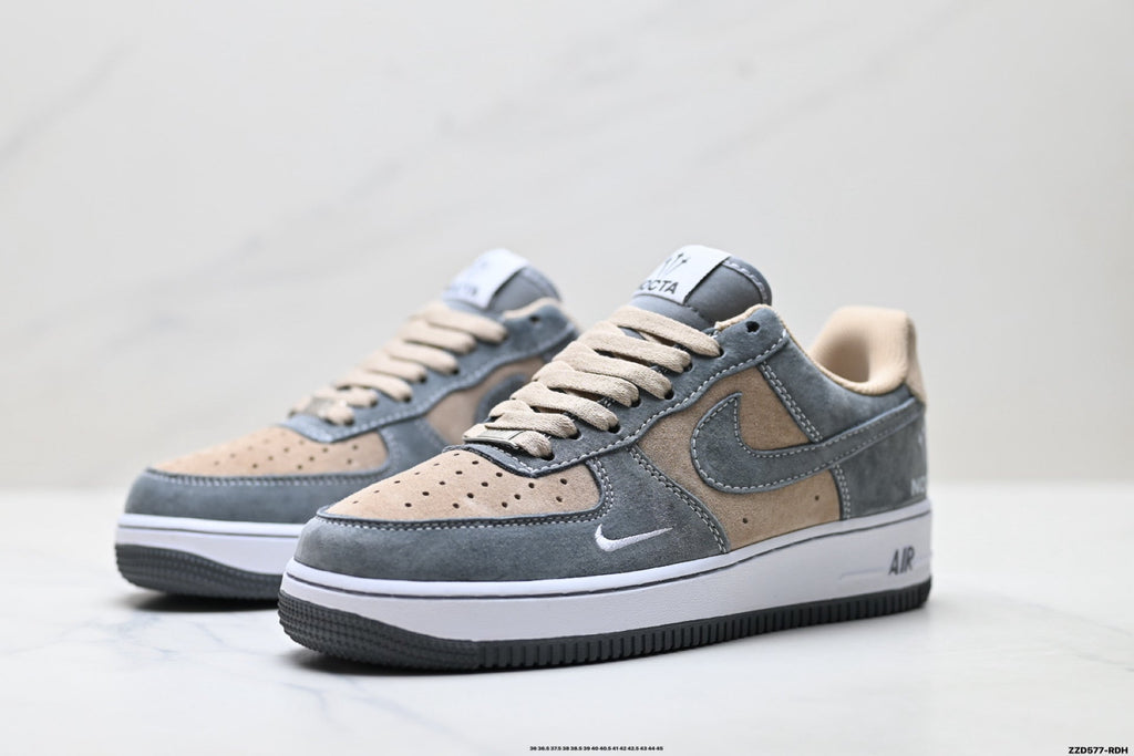 Nike Air Force 1 Low Gray Beige Unisex Sneakers Style 09 detail view 5