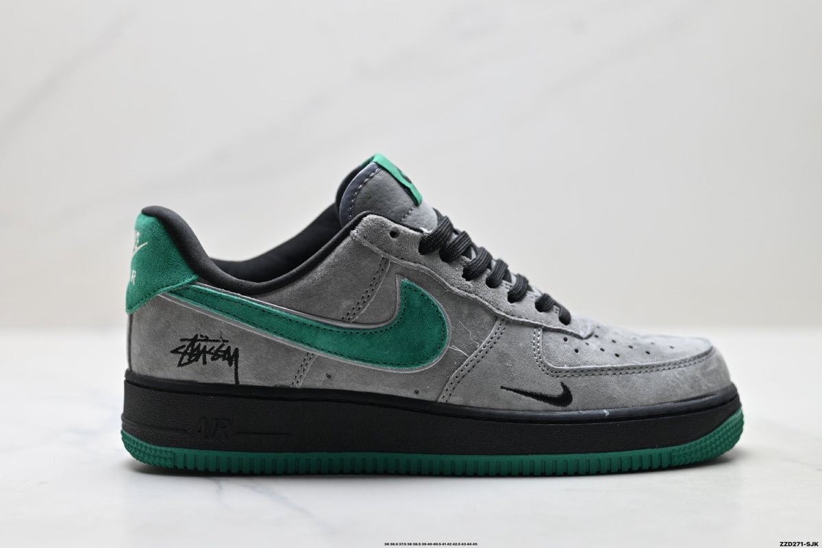 Nike Air Force 1 Low Gray Green Unisex Sneakers Style 13 detail view 2