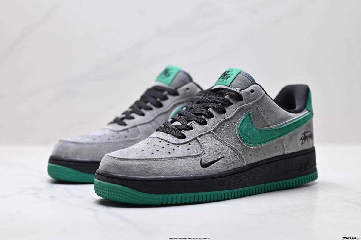 Nike Air Force 1 Low Gray Green Unisex Sneakers Style 13 detail view 5