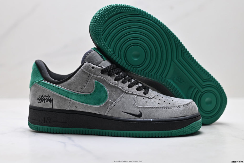 Nike Air Force 1 Low Gray Green Unisex Sneakers Style 13 detail view 6