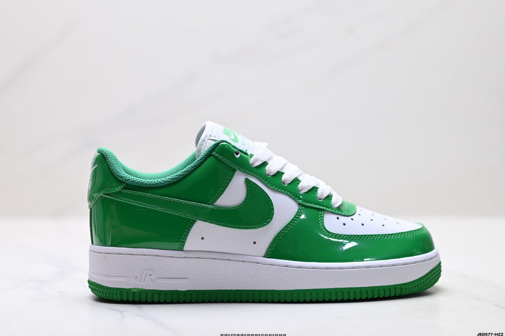 Nike Air Force 1 Low Green White Unisex Sneakers Style 22 detail view 2