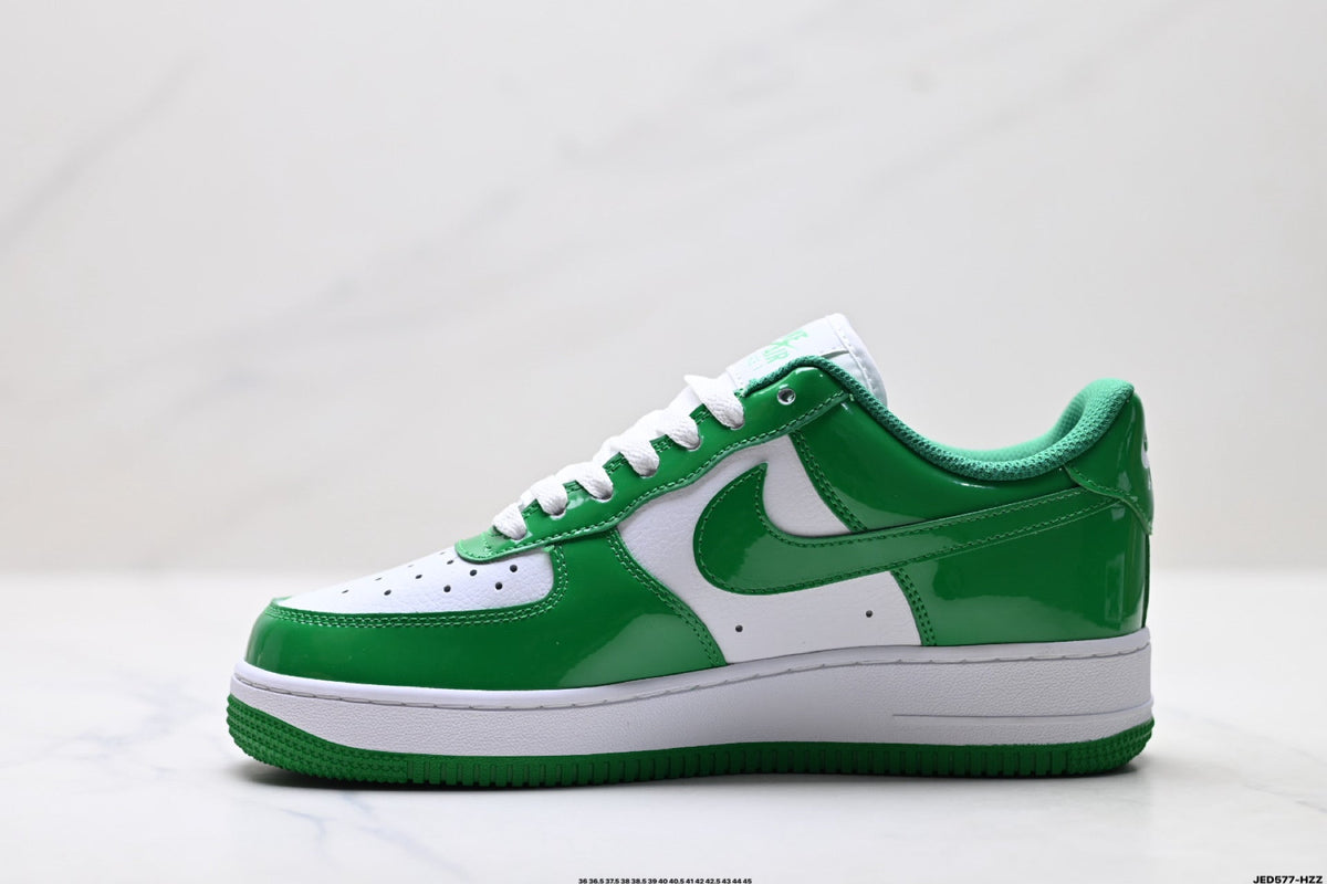 Nike Air Force 1 Low Green White Unisex Sneakers Style 22 detail view 4