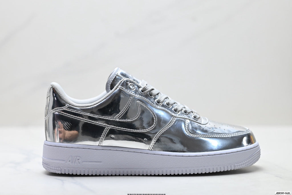 Nike Air Force 1 Low Metallic Silver Unisex Sneakers Style 16 detail view 2