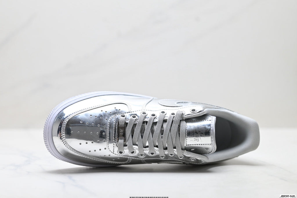 Nike Air Force 1 Low Metallic Silver Unisex Sneakers Style 16 detail view 3