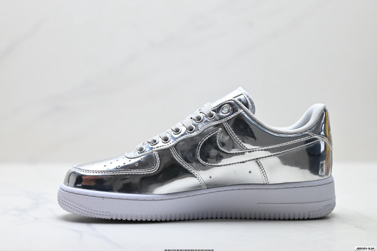 Nike Air Force 1 Low Metallic Silver Unisex Sneakers Style 16 detail view 4
