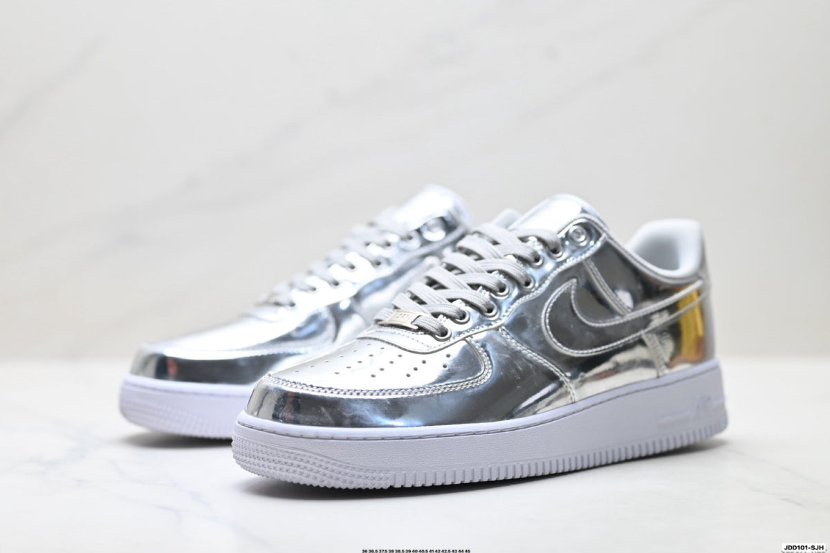 Nike Air Force 1 Low Metallic Silver Unisex Sneakers Style 16 detail view 5