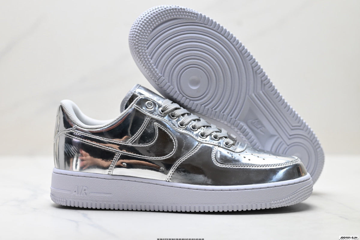 Nike Air Force 1 Low Metallic Silver Unisex Sneakers Style 16 detail view 6