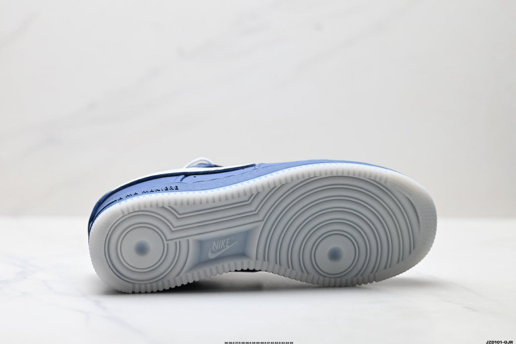 Nike Air Force 1 Low Navy Blue White Unisex Sneakers Style 01 detail view 9