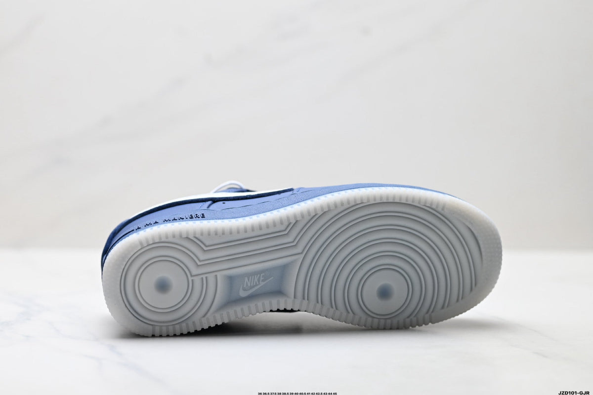 Nike Air Force 1 Low Navy Blue White Unisex Sneakers Style 01 detail view 9