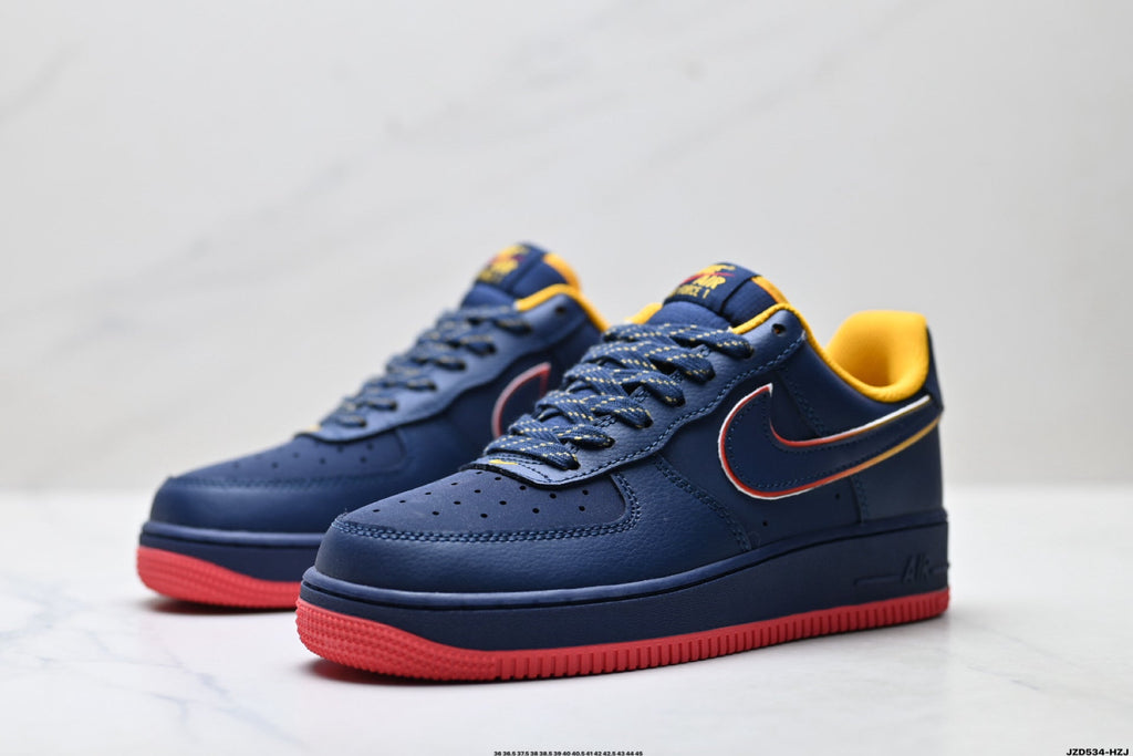 Nike Air Force 1 Low Navy Orange Red Unisex Sneakers Style 21 detail view 5
