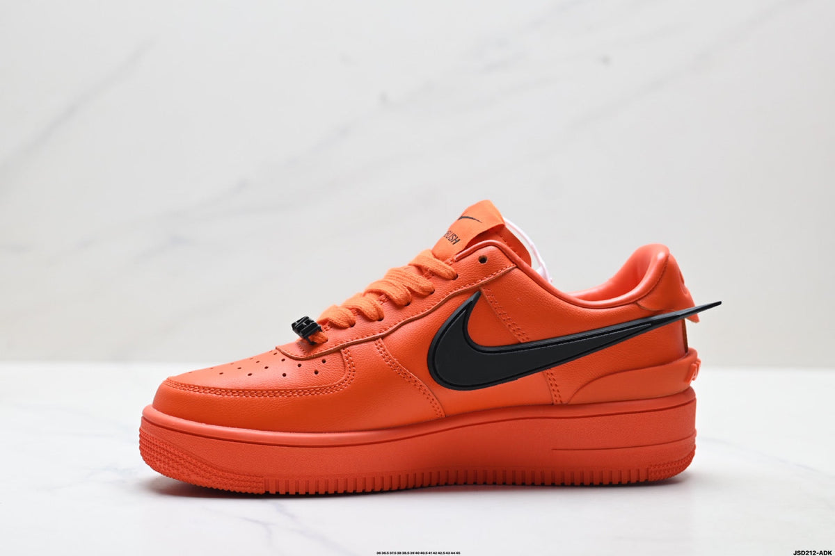 Nike Air Force 1 Low Orange Black Unisex Sneakers Style 13 detail view 4