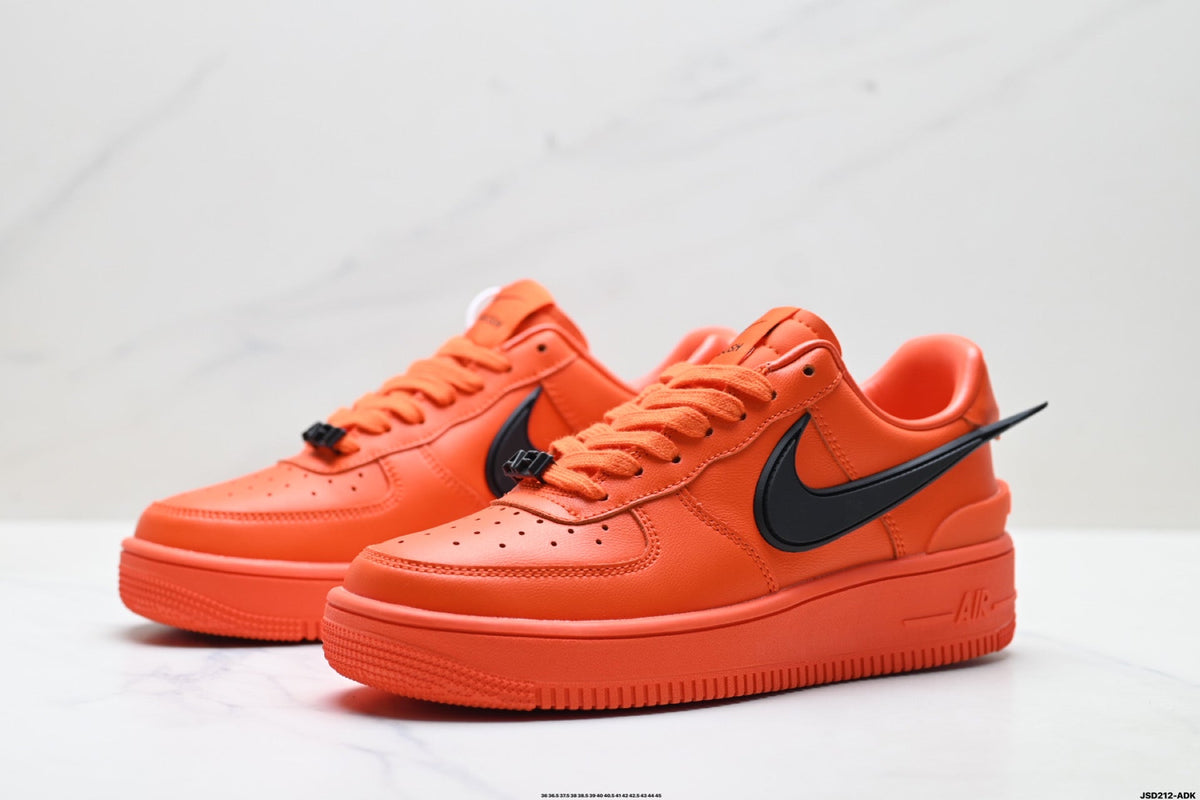 Nike Air Force 1 Low Orange Black Unisex Sneakers Style 13 detail view 5