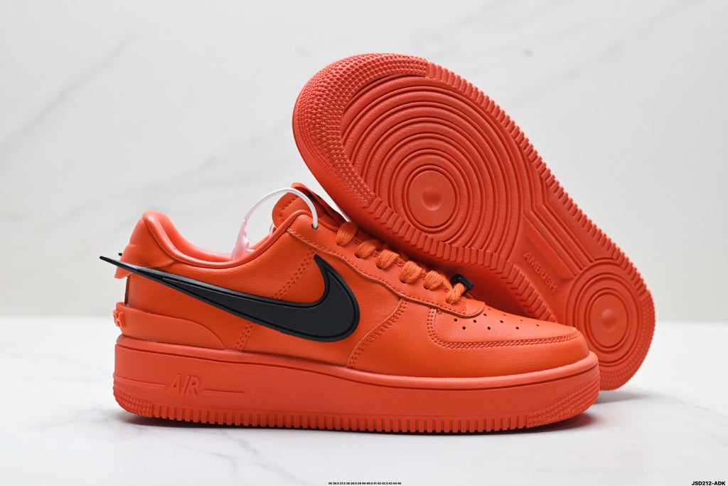 Nike Air Force 1 Low Orange Black Unisex Sneakers Style 13 detail view 6