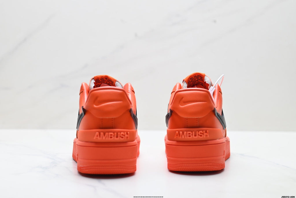 Nike Air Force 1 Low Orange Black Unisex Sneakers Style 13 detail view 7