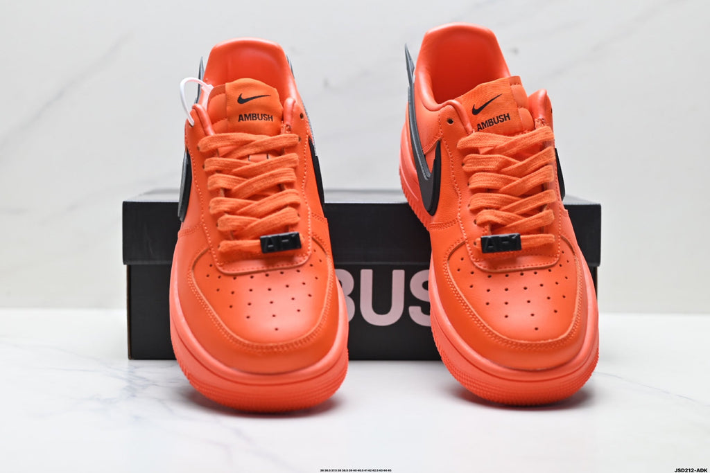 Nike Air Force 1 Low Orange Black Unisex Sneakers Style 13 detail view 8