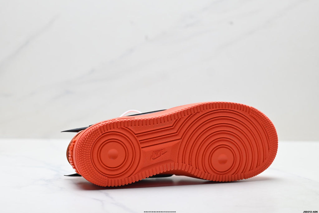 Nike Air Force 1 Low Orange Black Unisex Sneakers Style 13 detail view 9