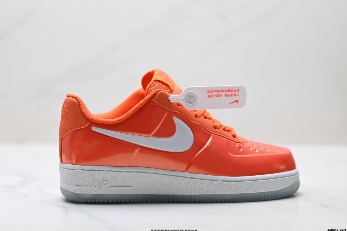 Nike Air Force 1 Low Orange White Unisex Sneakers Style 07 detail view 2