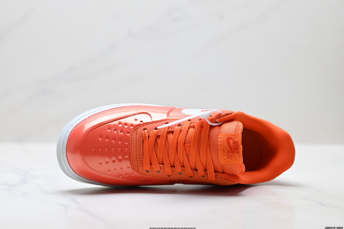 Nike Air Force 1 Low Orange White Unisex Sneakers Style 07 detail view 3