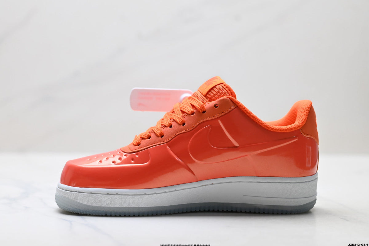 Nike Air Force 1 Low Orange White Unisex Sneakers Style 07 detail view 4