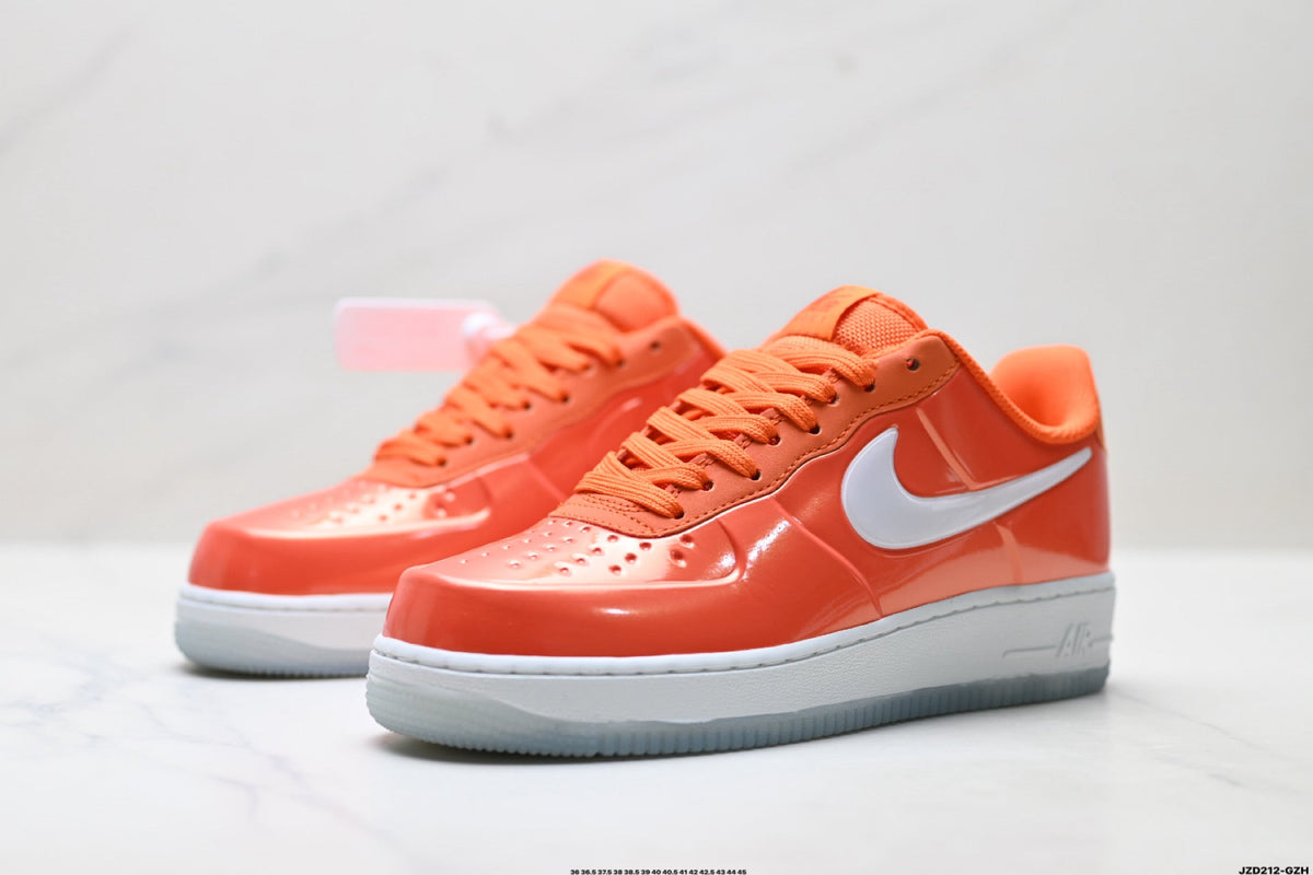 Nike Air Force 1 Low Orange White Unisex Sneakers Style 07 detail view 5