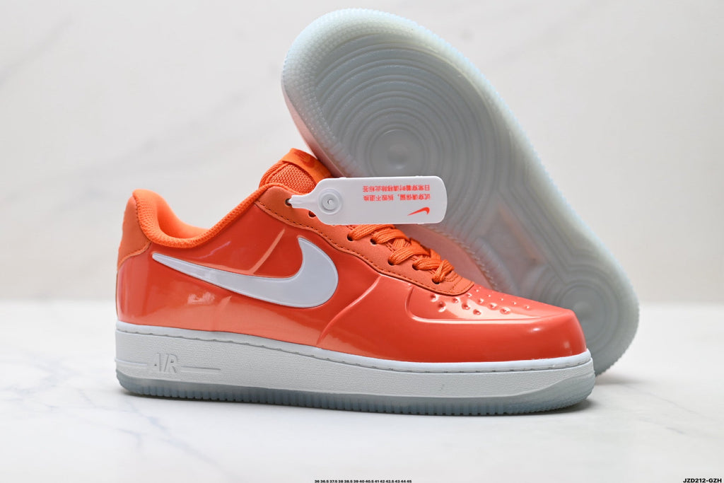 Nike Air Force 1 Low Orange White Unisex Sneakers Style 07 detail view 6