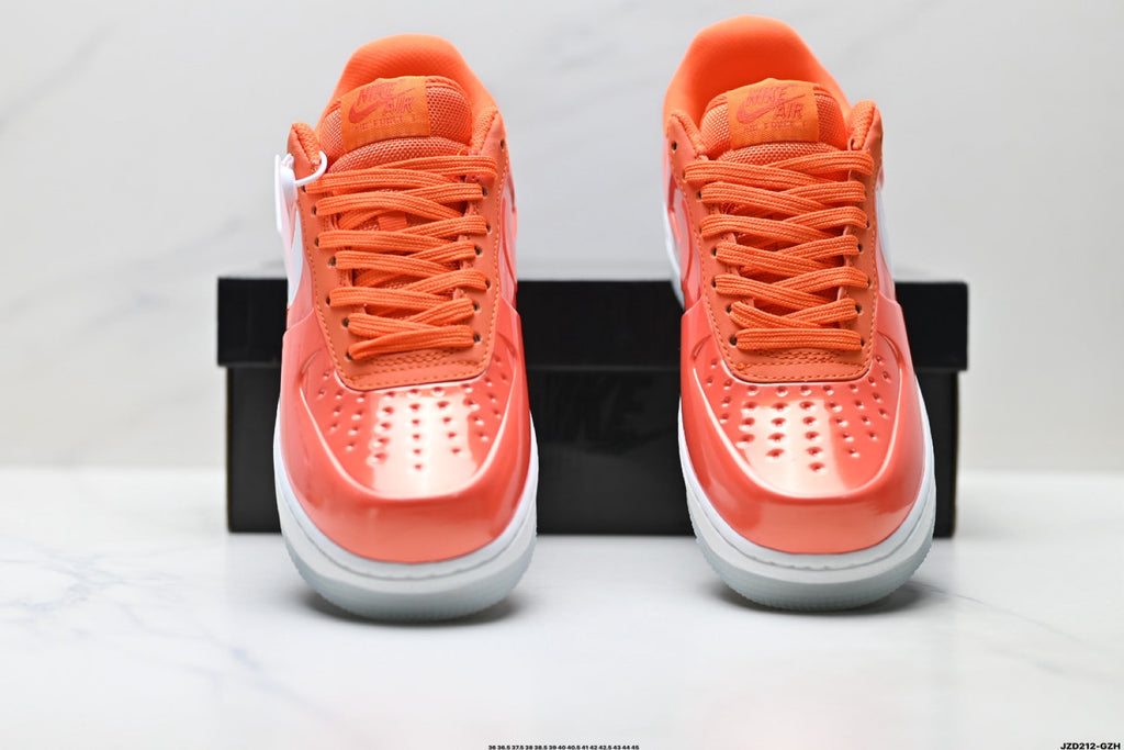 Nike Air Force 1 Low Orange White Unisex Sneakers Style 07 detail view 8