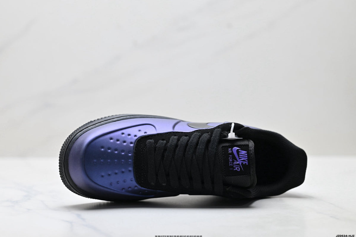Nike Air Force 1 Low Purple Black Unisex Sneakers Style 17 detail view 3