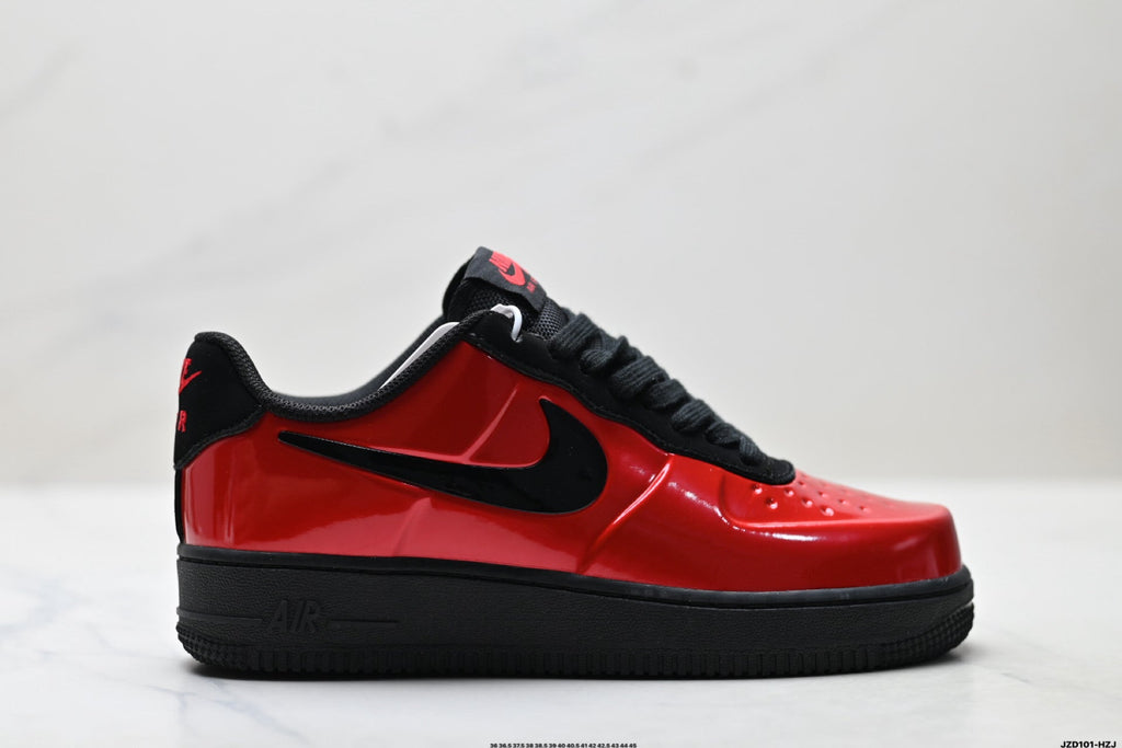 Nike Air Force 1 Low Red Black Unisex Sneakers Style 20 detail view 2