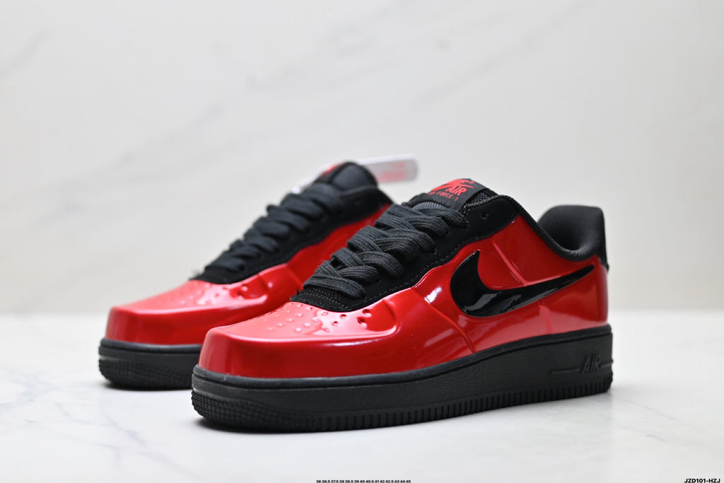 Nike Air Force 1 Low Red Black Unisex Sneakers Style 20 detail view 5