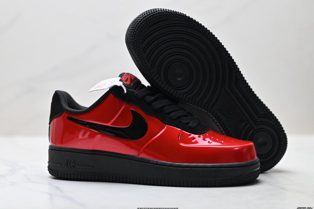 Nike Air Force 1 Low Red Black Unisex Sneakers Style 20 detail view 6