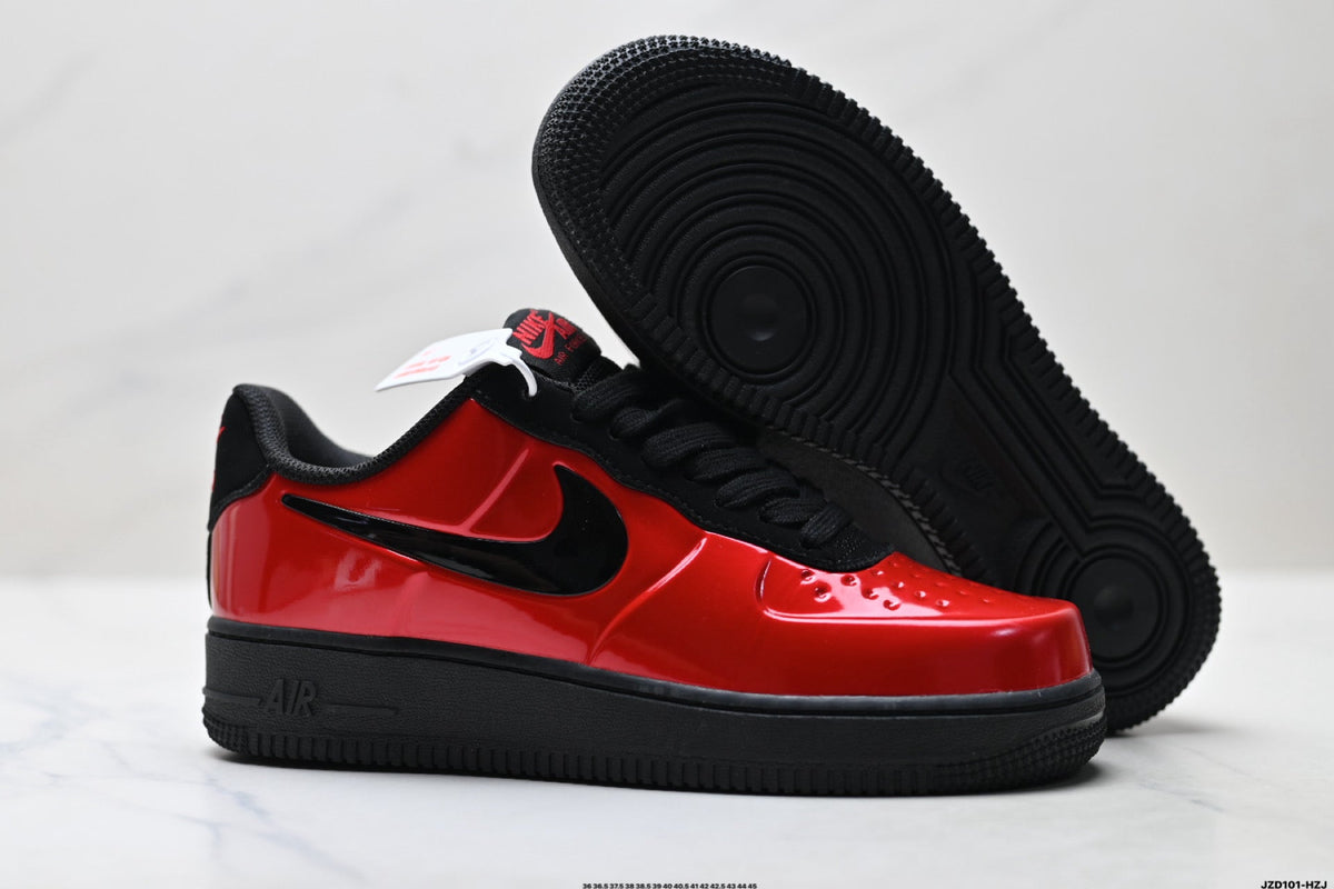 Nike Air Force 1 Low Red Black Unisex Sneakers Style 20 detail view 6
