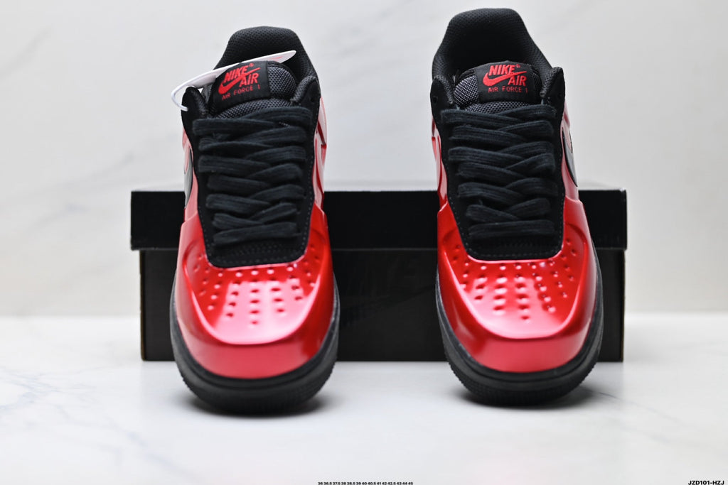 Nike Air Force 1 Low Red Black Unisex Sneakers Style 20 detail view 8