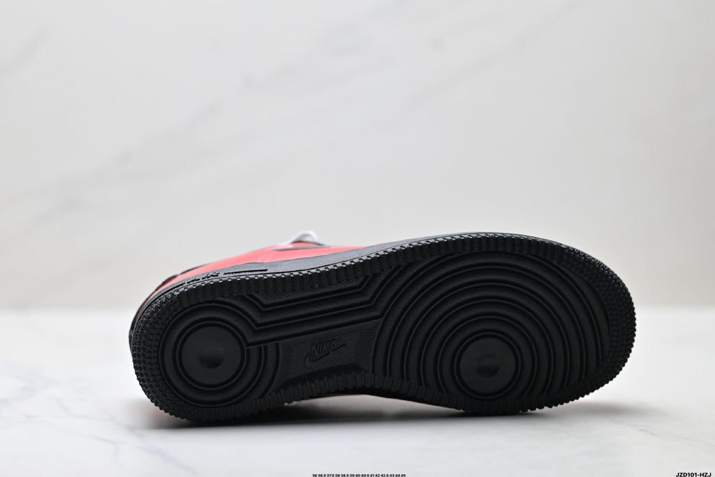 Nike Air Force 1 Low Red Black Unisex Sneakers Style 20 detail view 9